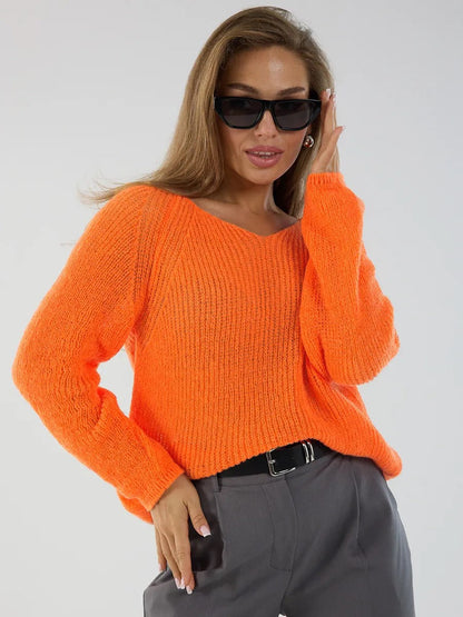 Damen Pullover Weiches Material Lässiger Look Beige
