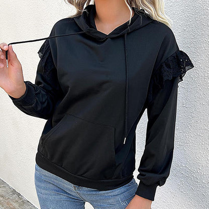 Damen Kapuzenpullover Rüschendetails Elegant Norvielle - Norvielle