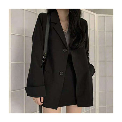 Damen Blazer Zwei-Knopf-Verschluss Weit Norvielle