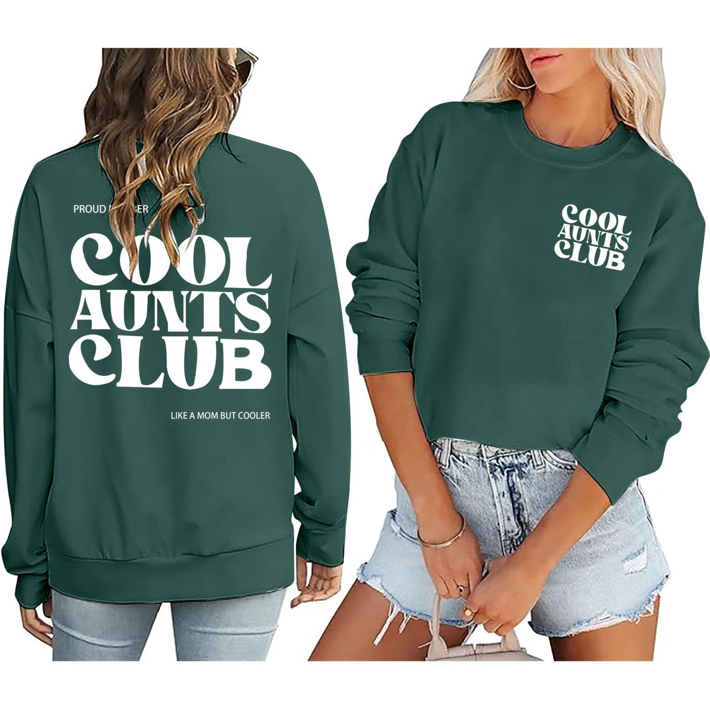 Damen Sweatshirt Club-Motiv Norvielle Baumwolle