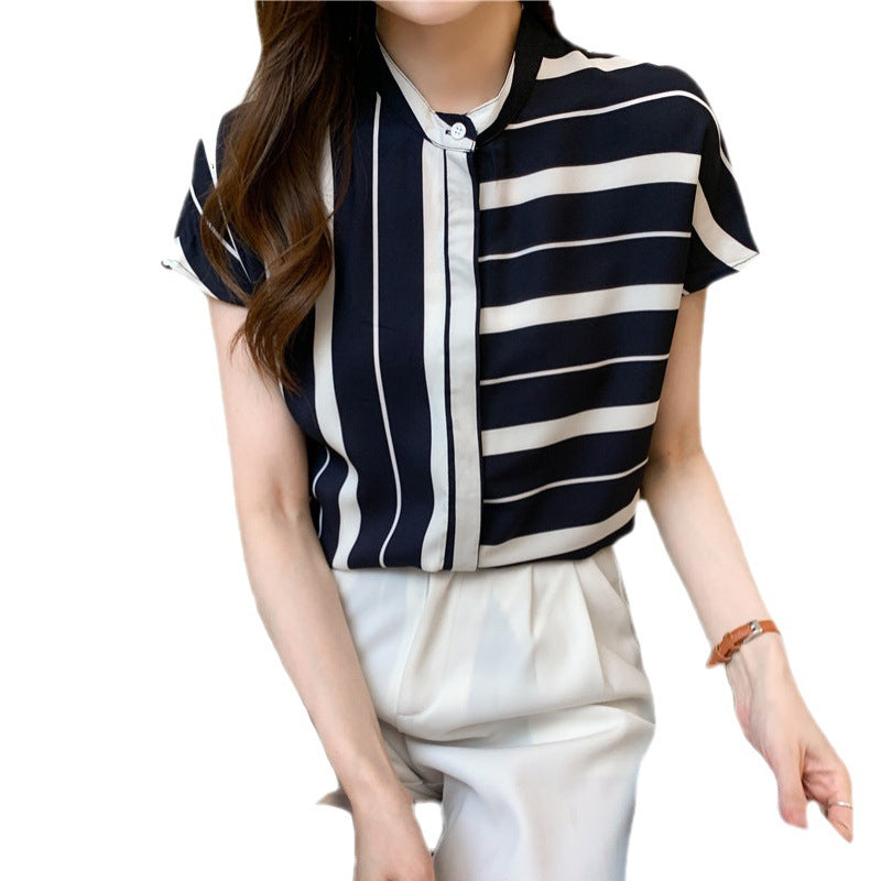 Damen Bluse Streifenmuster Lässiger Schnitt Norvielle