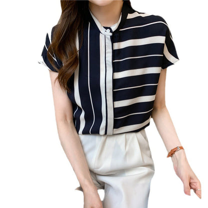 Damen Bluse Streifenmuster Lässiger Schnitt Norvielle
