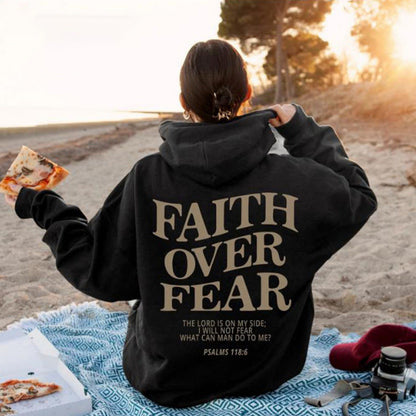 Damen Hoodie Bequem Inspirierender Schriftzug Grau