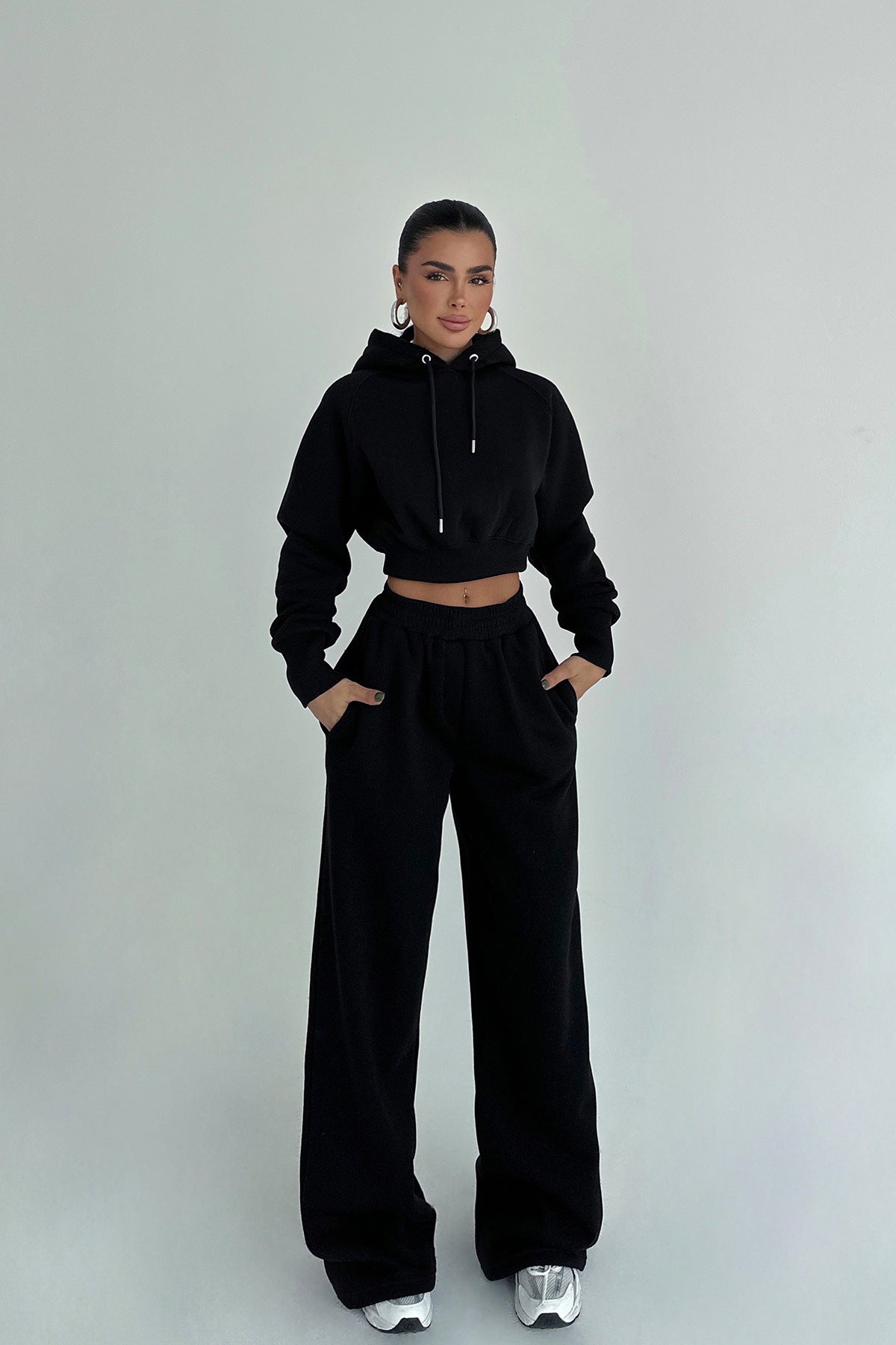 Damen Hoodie Jogginghose Set Baumwolle Lässig