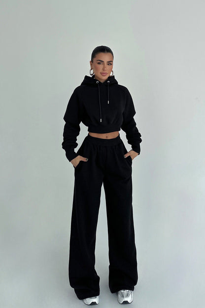 Damen Hoodie Jogginghose Set Baumwolle Lässig