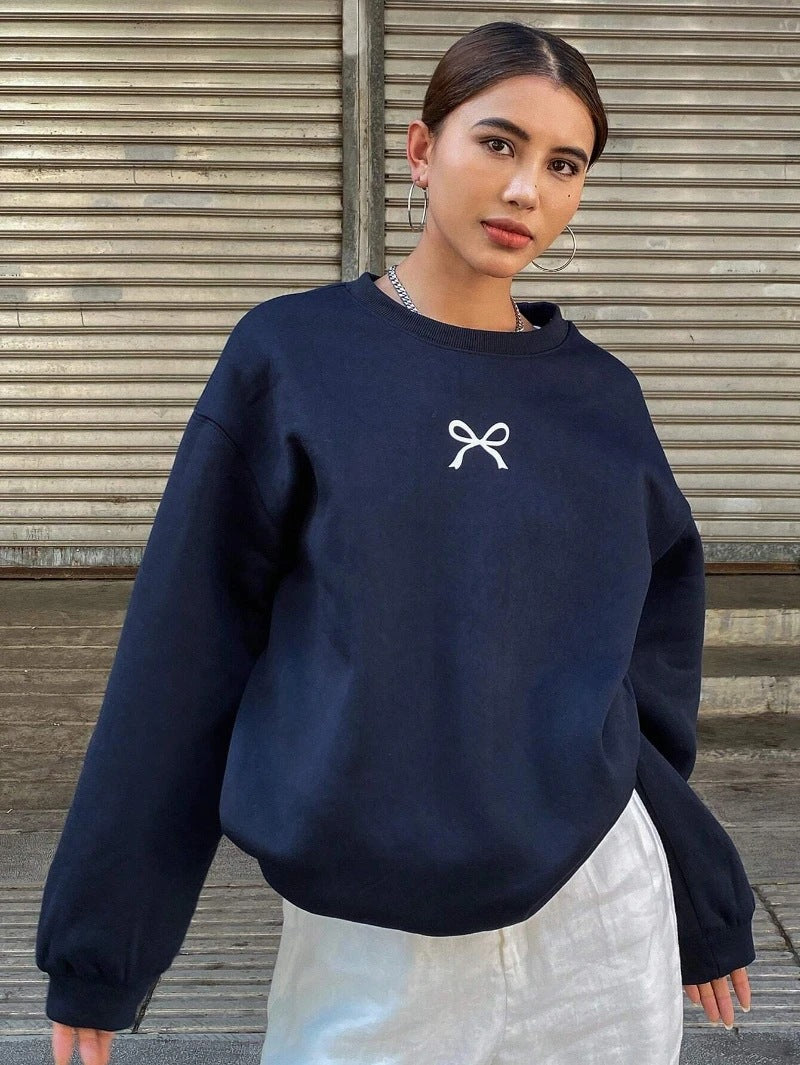 Damen Sweatshirt mit Schleifenmotiv Norvielle