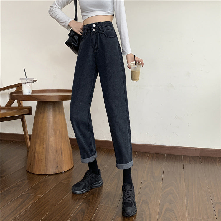 Damen Mom-Jeans Hochtaillierte Abnehmbare Säume Norvielle