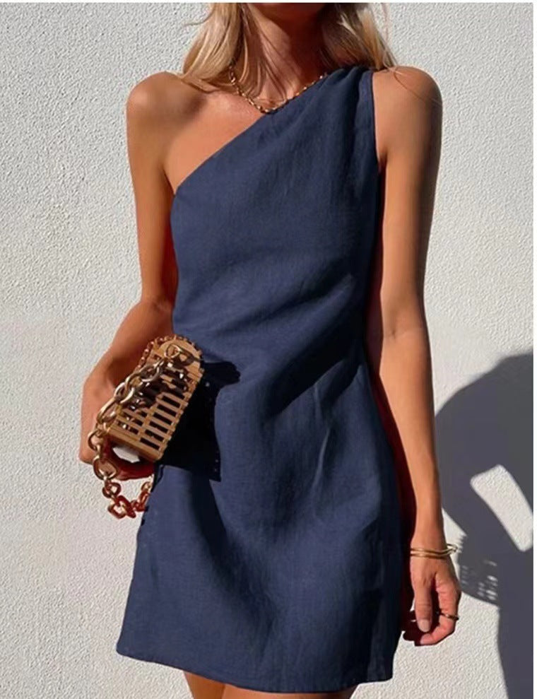 Damen Minikleid Asymmetrisch Norvielle