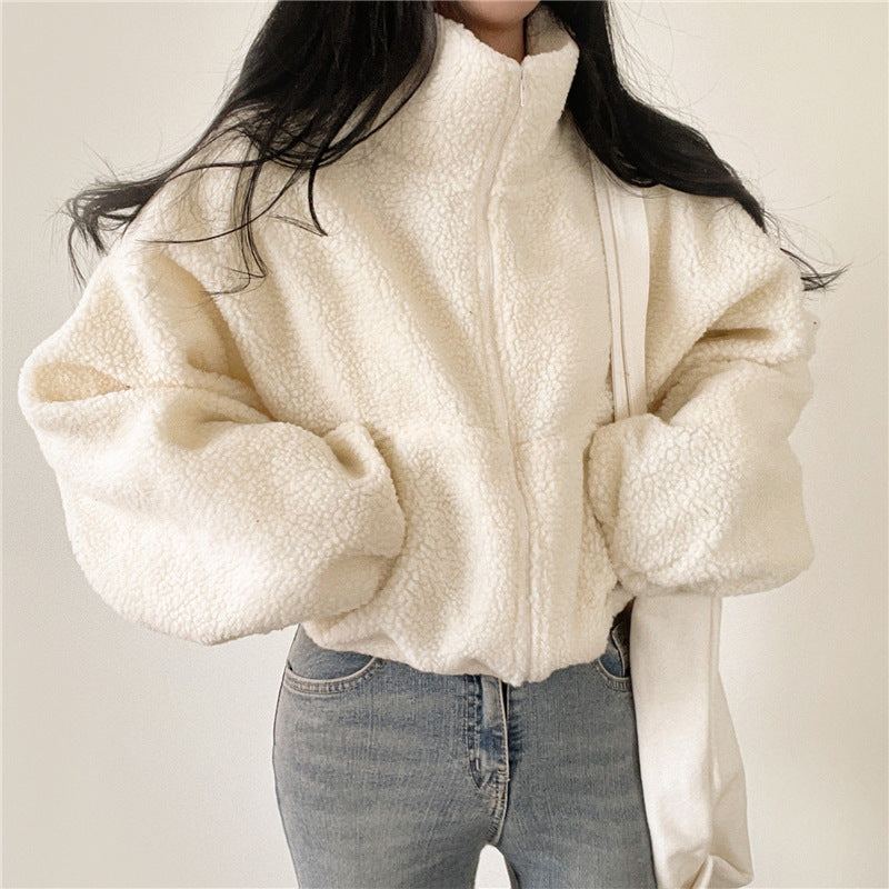 Damen Fleece-Jacke Norvielle Kuschelig Hochkragen Reißverschluss - Norvielle