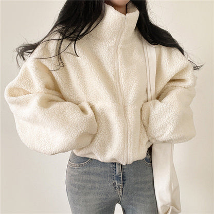 Damen Fleece-Jacke Norvielle Kuschelig Hochkragen Reißverschluss - Norvielle