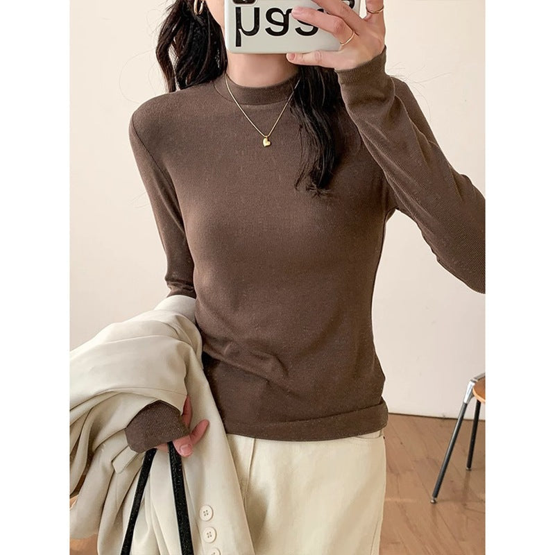 Damen Langarmshirt Höherer Stehkragen Norvielle