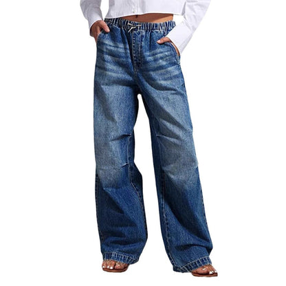 Damen Weite Jeanshose Lässiger Urban-Stil Bequem