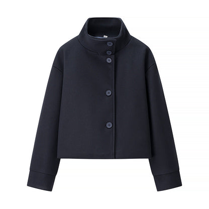 Damen modische Jacke Stehkragen Knopfdetails Norvielle