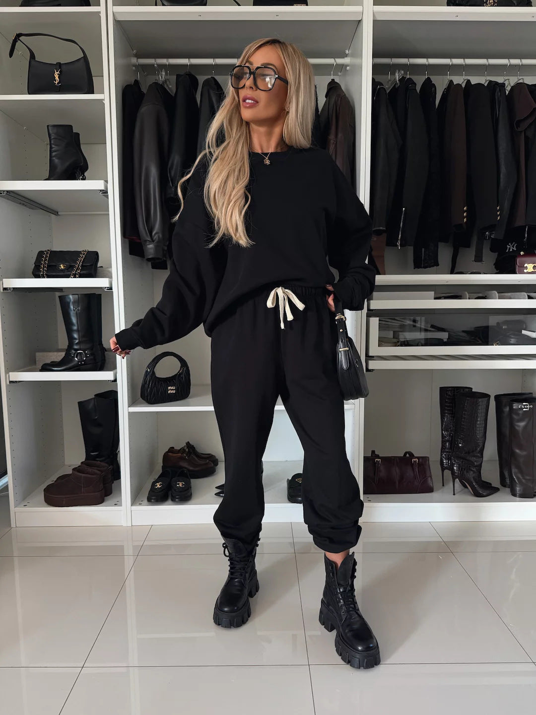 Damen Jogginganzug Elegant Komfortabel Norvielle