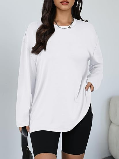 Damen Longsleeve T-Shirt mit Seitenschlitzen Norvielle