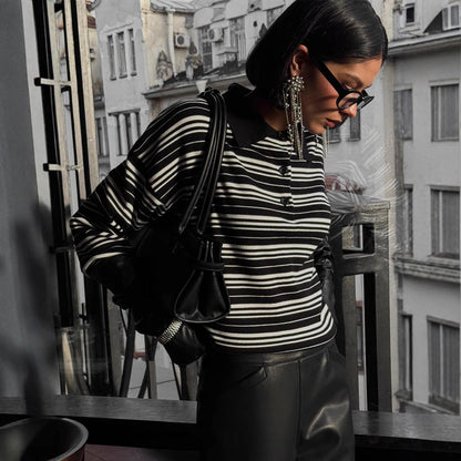 Damen Cardigan Gestreift Lässige Passform Norvielle
