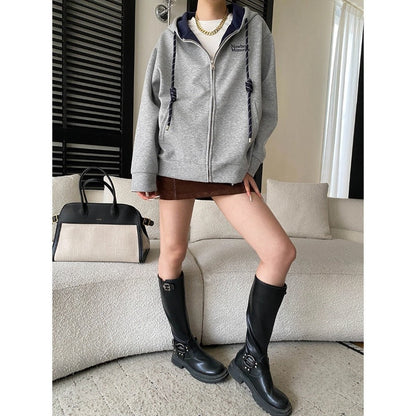 Damen Kapuzenpullover mit Reißverschluss und Taschen Norvielle