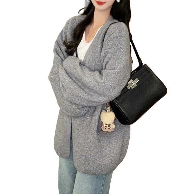 Damen Strickcardigan Groß Lässiger Schnitt Norvielle