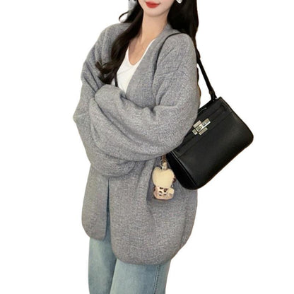 Damen Strickcardigan Groß Lässiger Schnitt Norvielle