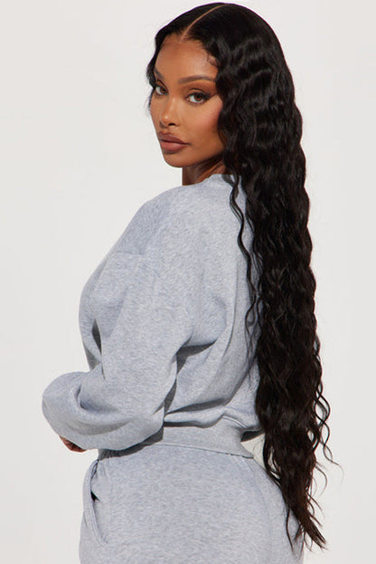 Damen Cropped Sweatshirt Voluminöse Ärmel Norvielle