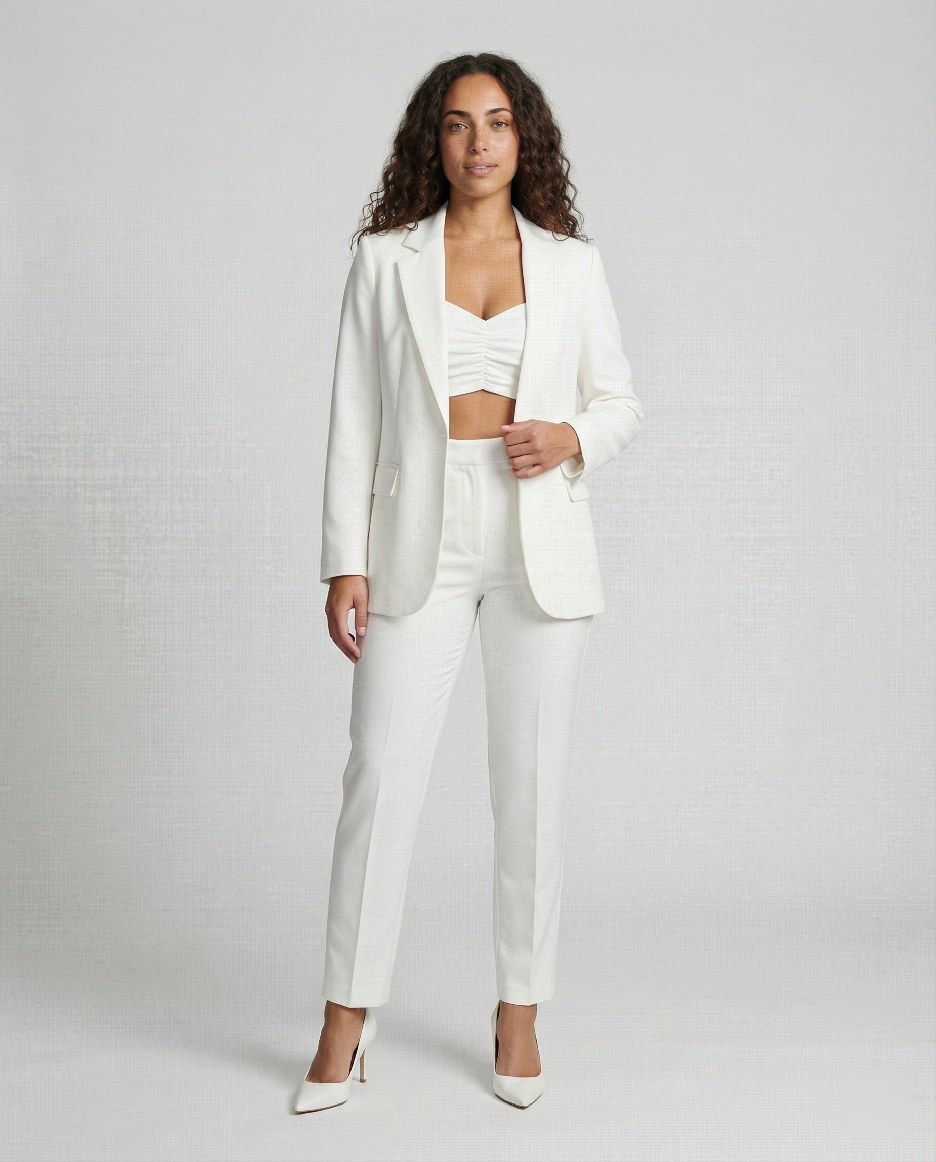 Norvielle Damen 3-Teiliges Business-Anzug Set Blazer Oberteil Hose - Norvielle