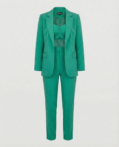 Norvielle Damen 3-Teiliges Business-Anzug Set Blazer Oberteil Hose