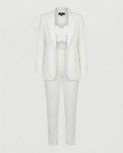 Norvielle Damen 3-Teiliges Business-Anzug Set Blazer Oberteil Hose