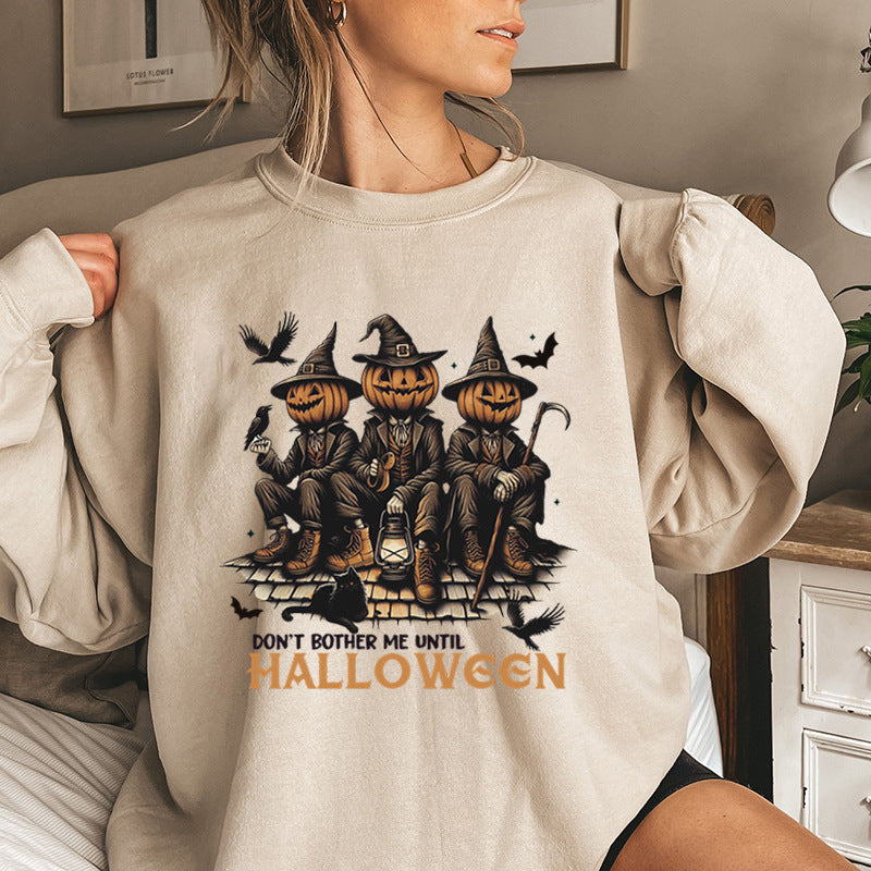 Damen Sweatshirt Halloween-Motiv Baumwolle Gemütlich