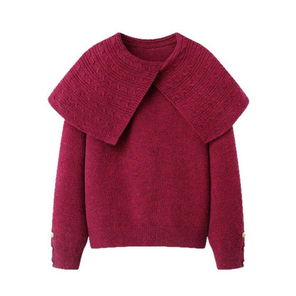 Damen Pullover Waldgrün Strukturiert Kragen