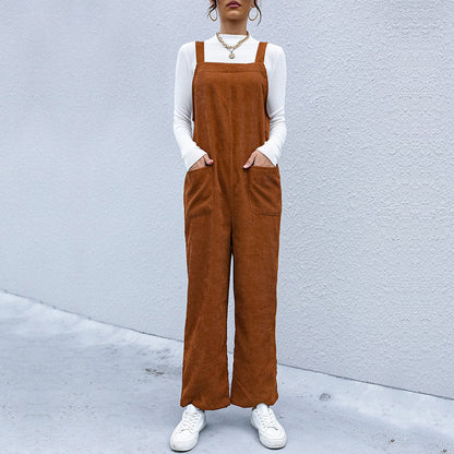 Damen Cordhose Weich Bequem Mit Taschen