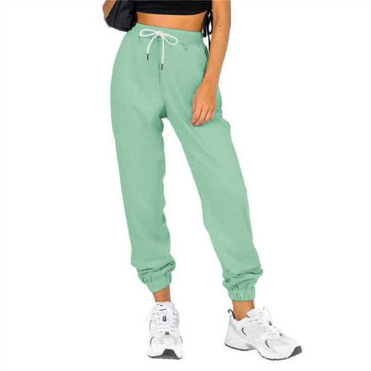 Damen Sport-Sweatpants Elastischer Bund Mit Kordelzug Beige