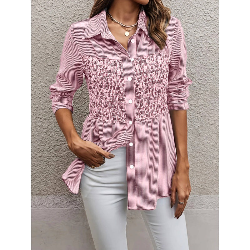 Damen Bluse Rüschendetails Perlenverzierung Norvielle - Norvielle