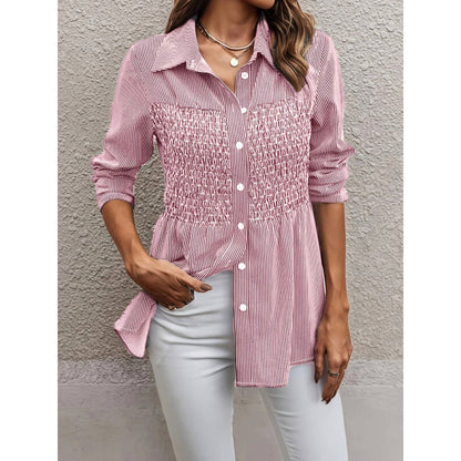 Damen Bluse Rüschendetails Perlenverzierung Norvielle - Norvielle