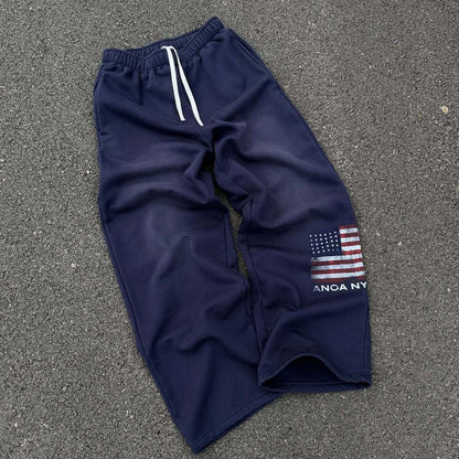 Damen Sweatpants Elastischer Bund Seitentaschen Schwarz - Norvielle
