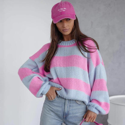 Damen Strickpullover Voluminöse Ärmel Modern Norvielle