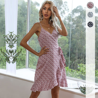 Damen Wickelkleid Flora Asymmetrisch Rüschen Norvielle - Norvielle