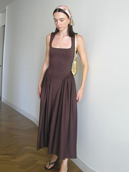 Damen Maxikleid Fließend Raffinierter Schnitt Norvielle