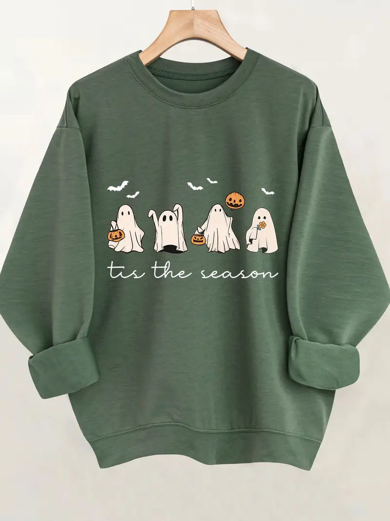 Damen Sweatshirt Halloween Motiv Lässig