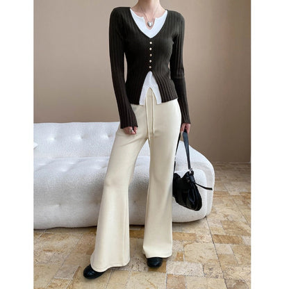 Damen Palazzohose Baumwollmix Bequem Norvielle