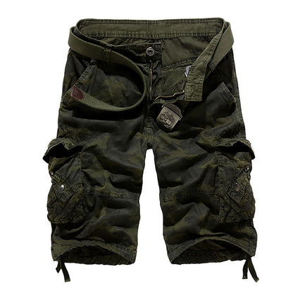 Herren Camo Cargo Shorts Mehrere Taschen Verstellbarer Bund Norvielle