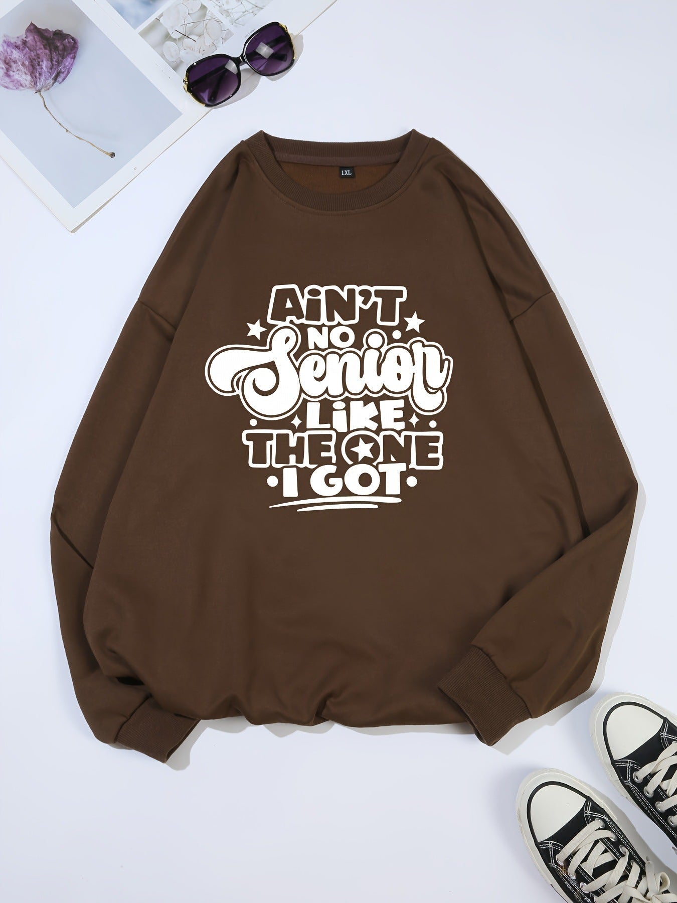 Damen Sweatshirt Lässiges Spruchdesign Norvielle