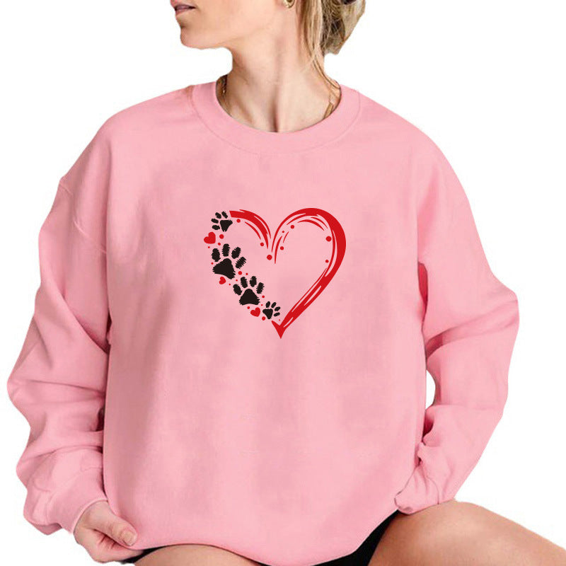 Damen Sweatshirt Herz Pfotendesign Norvielle