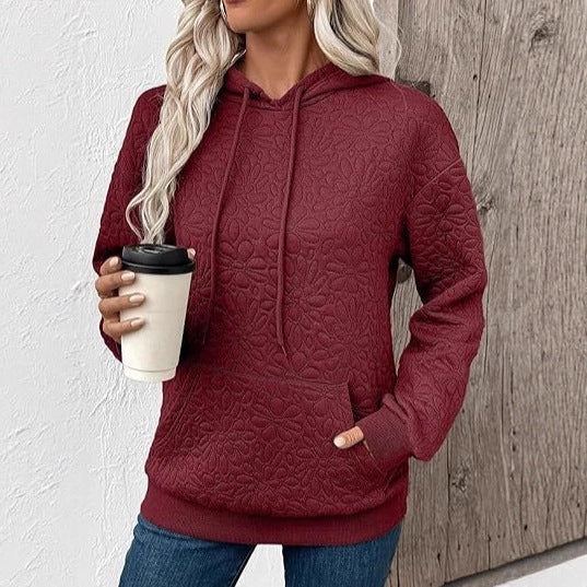 Damen Sweatshirt Strukturiertes Blumenmuster Norvielle