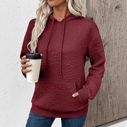 Damen Sweatshirt Strukturiertes Blumenmuster Norvielle