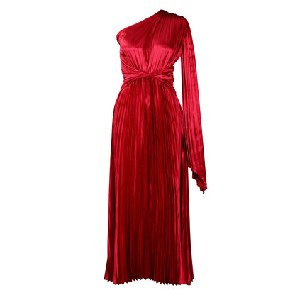 Damen Maxikleid Asymmetrisch Tailliert Wickeloptik
