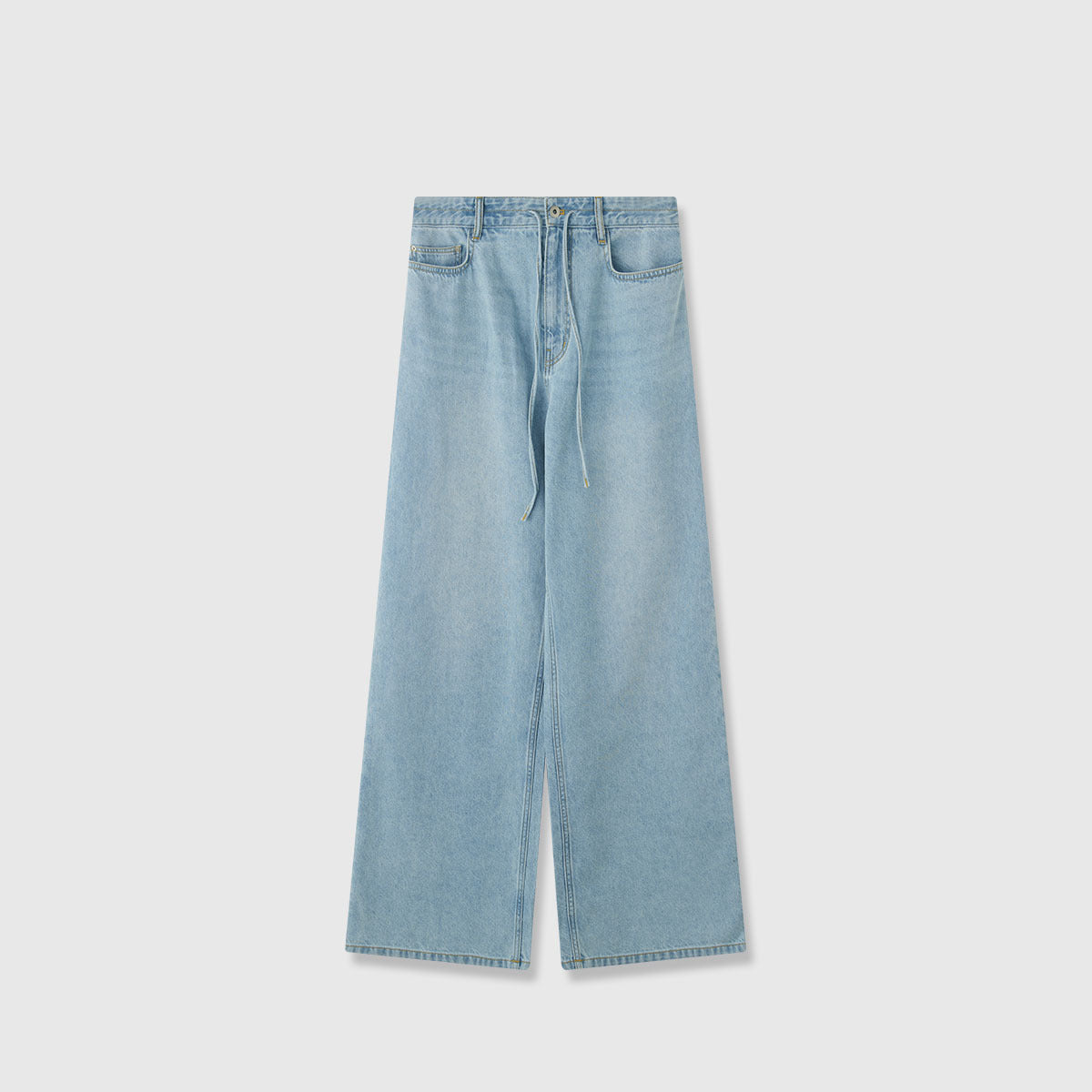 Damen Denim-Culotte Weit mit hohem Bund und Gummizug