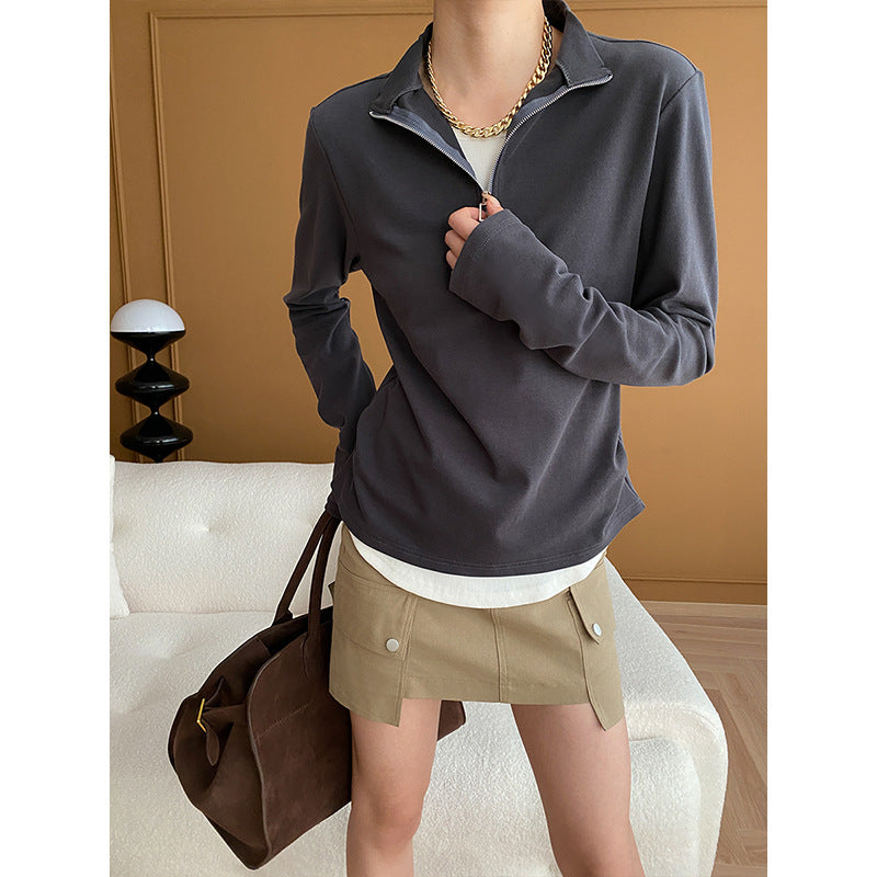 Damen Hochgeschlossener Pullover Reißverschluss Norvielle - Norvielle