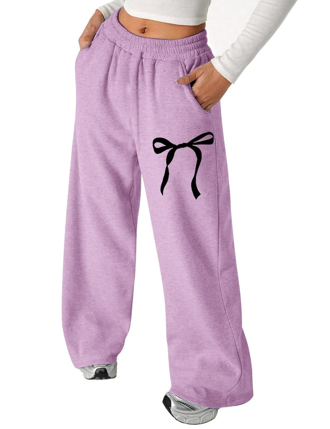 Damen Freizeithose Schleifenmuster Baumwolle Bequem Norvielle