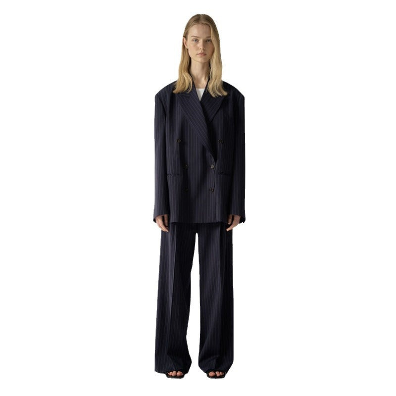 Damen Stoffhose Weites Bein Streifen Norvielle