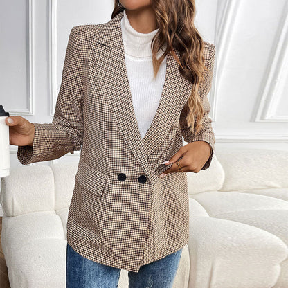 Damen Karojacke Eleganter Schnitt Praktische Taschen Norvielle